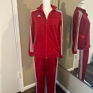 Ladies Red Adidas Track Suit